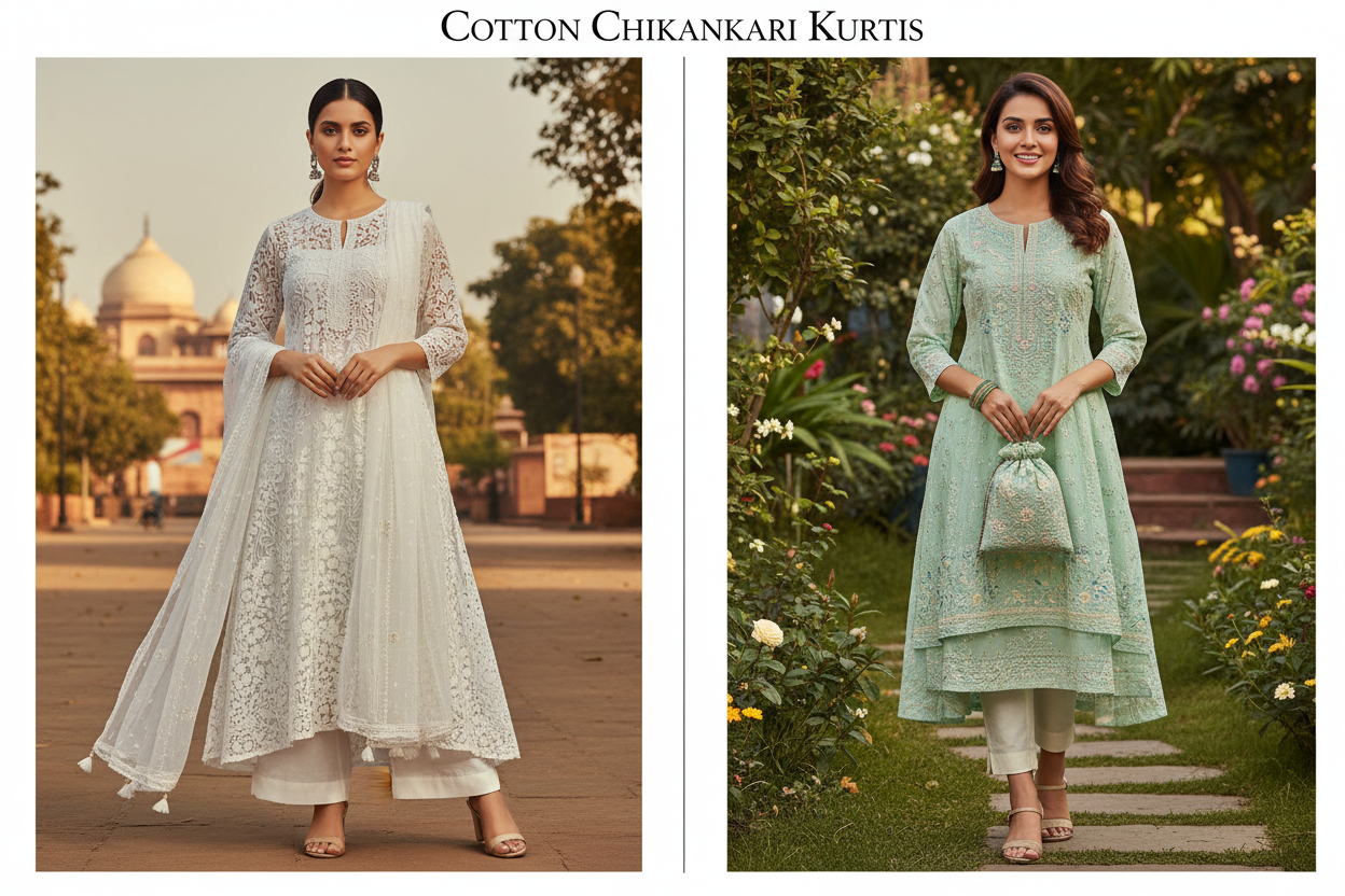 Cotton Chikankari Kurtis - Which Fabric Is Right for Delhi Heat vs Bangalore Weather