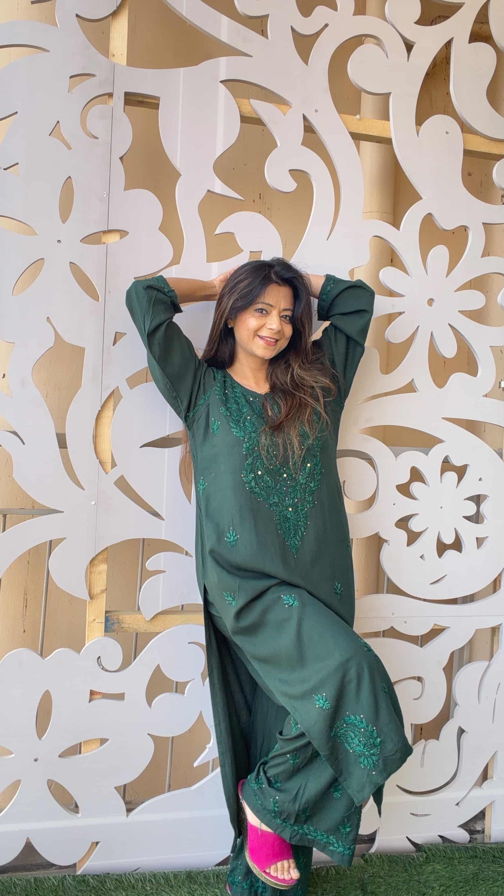 FIZA MUKESH REYON SETS BOTTLE GREEN