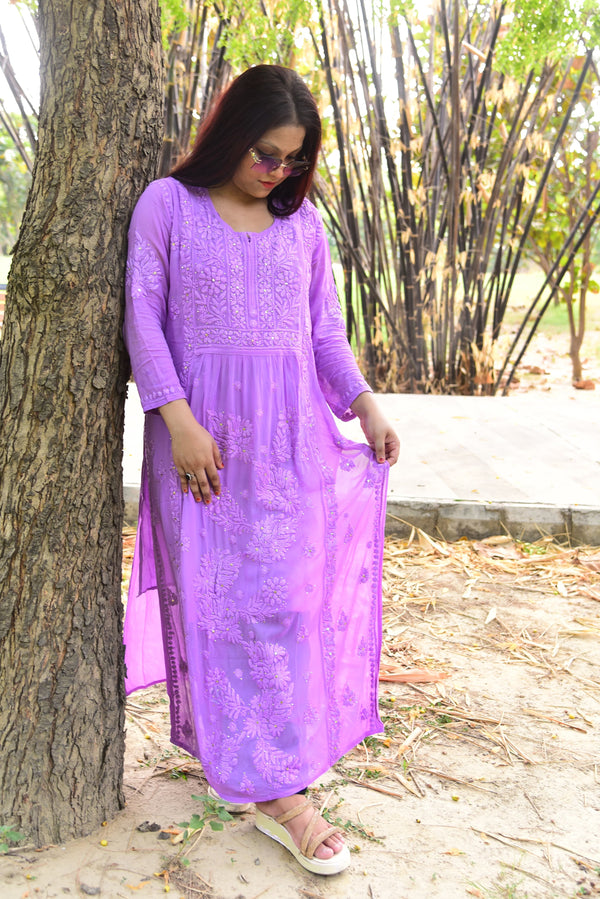 HAYA VISCOSE CHIKANKARI GOWN