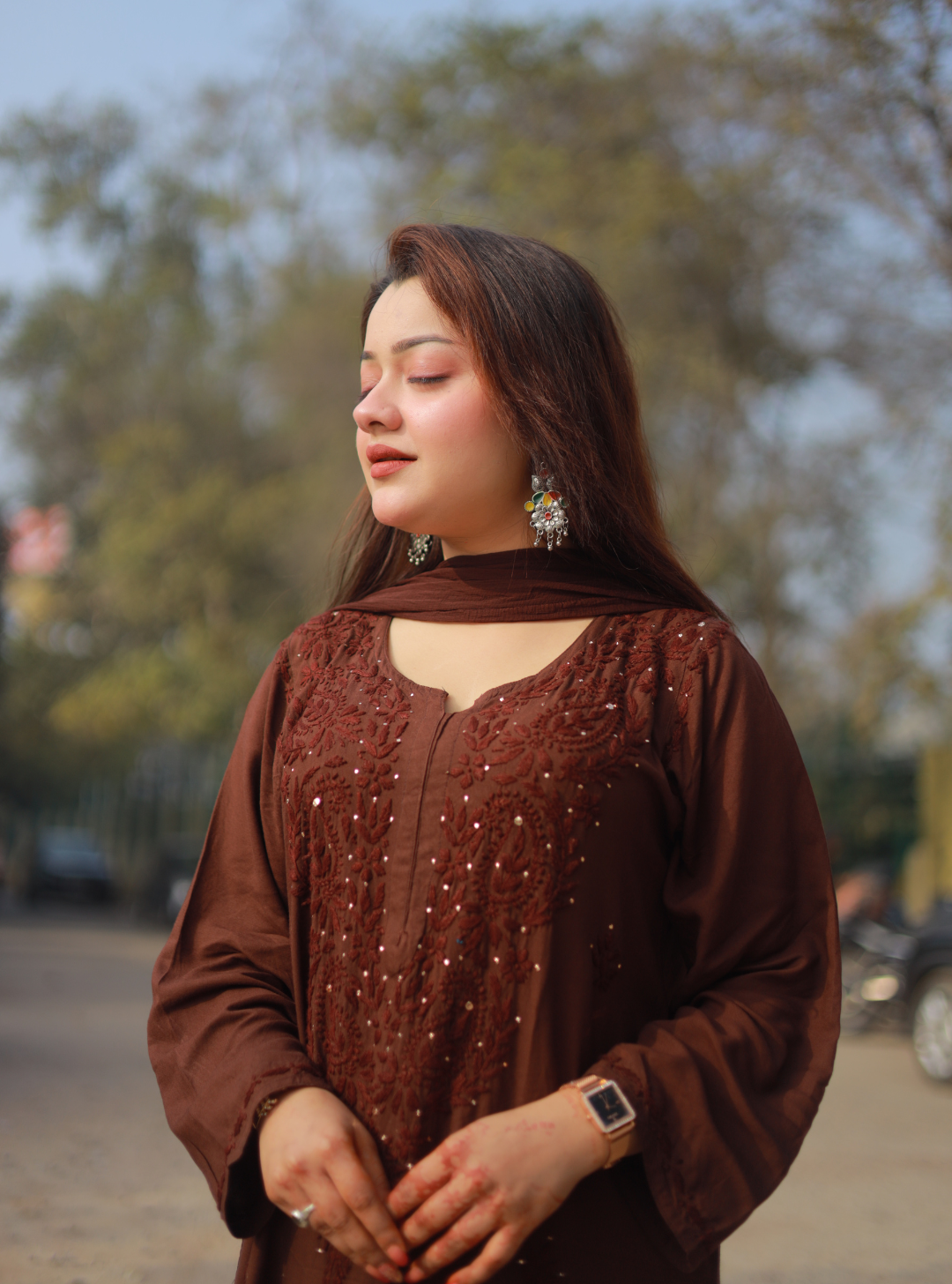 FIZA MUKESH REYON SETS CHOCOLATE BROWN