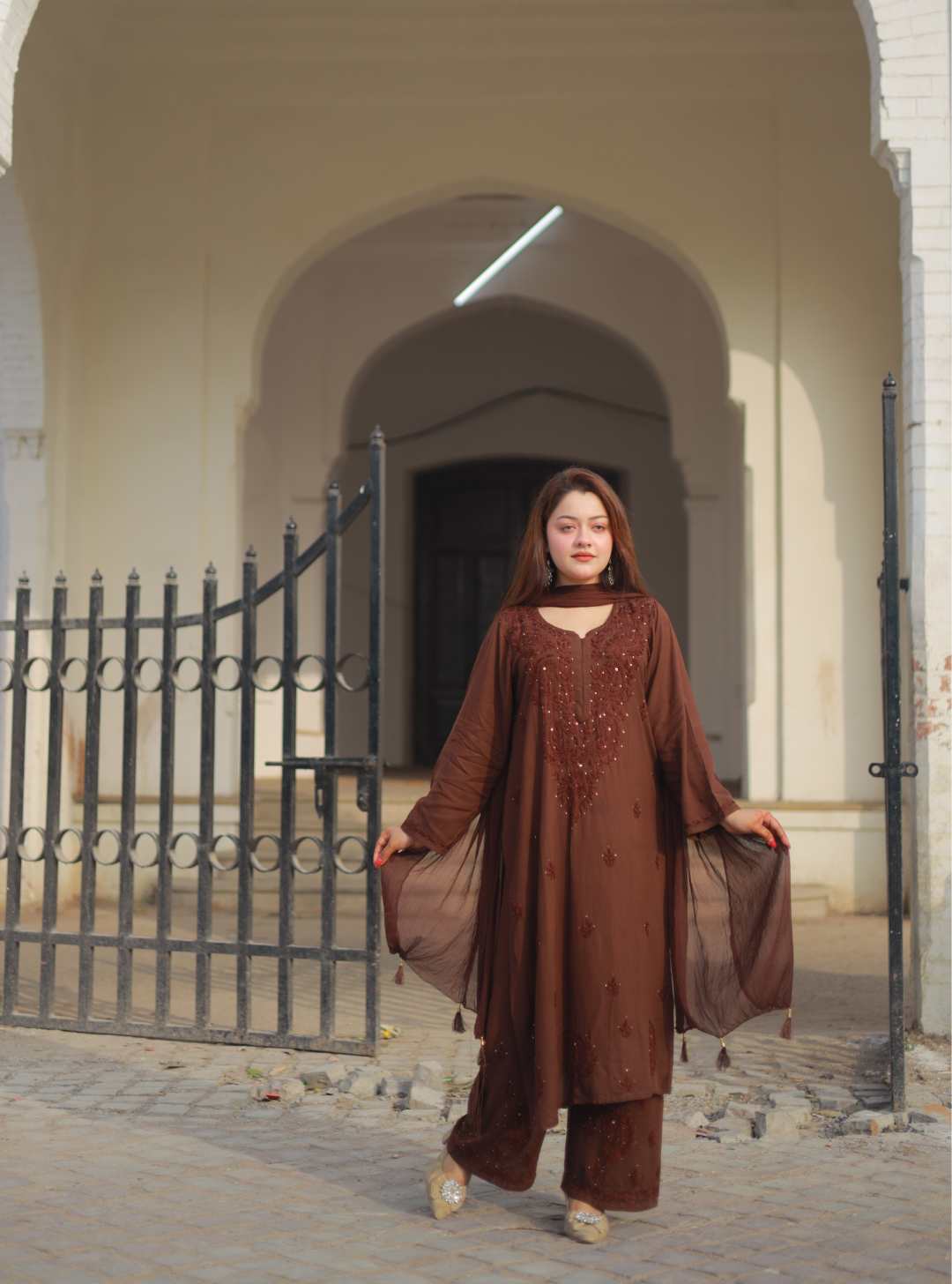 FIZA MUKESH REYON SETS CHOCOLATE BROWN