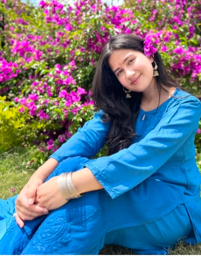 GUNJAN REYON 3PC CHIKANKARI SETS BLUE