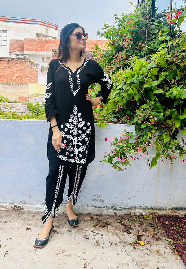 Black Tulip Chikankari Set