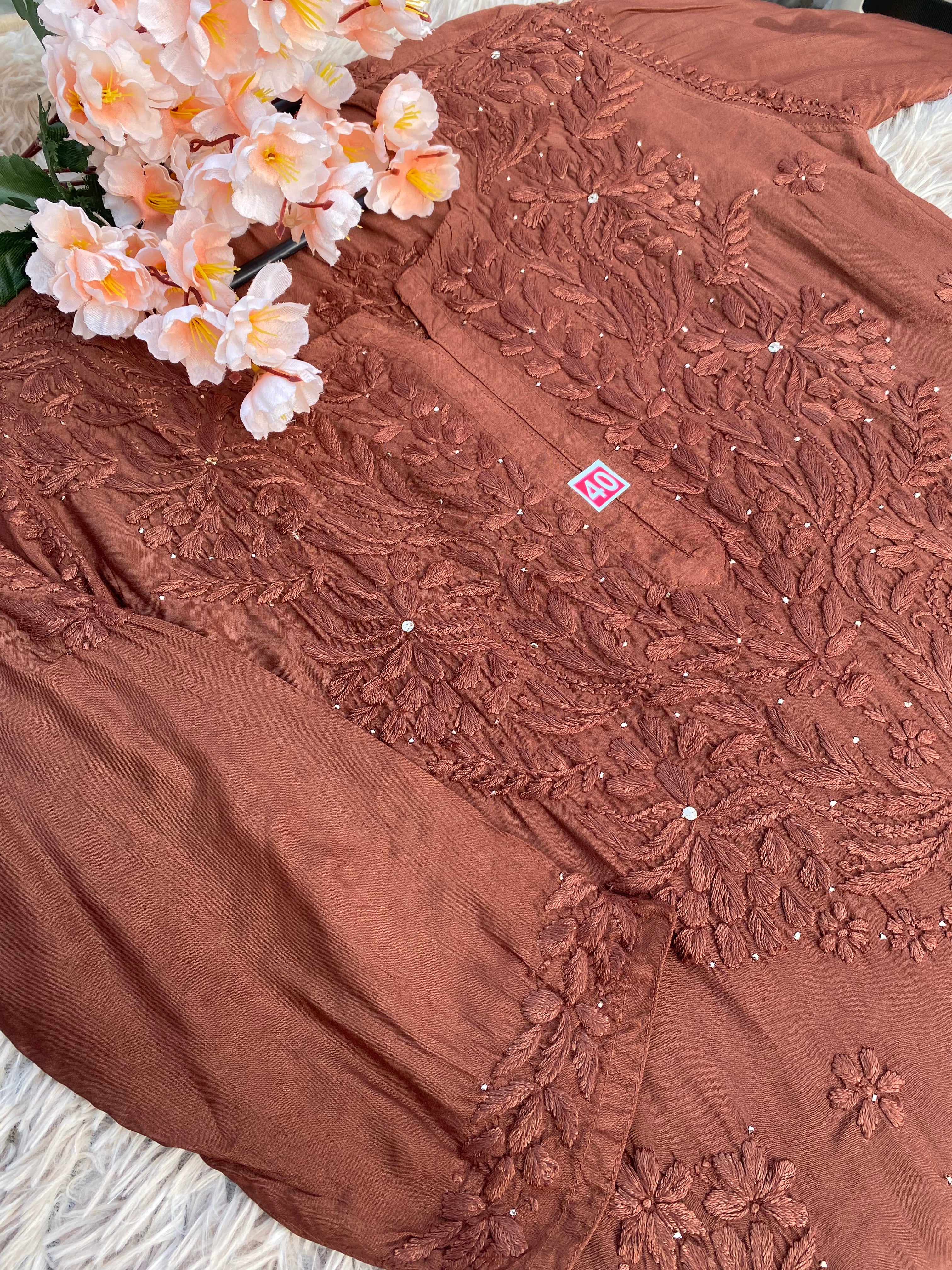 INAYA 3D WORK MUKESH SILK KURTI