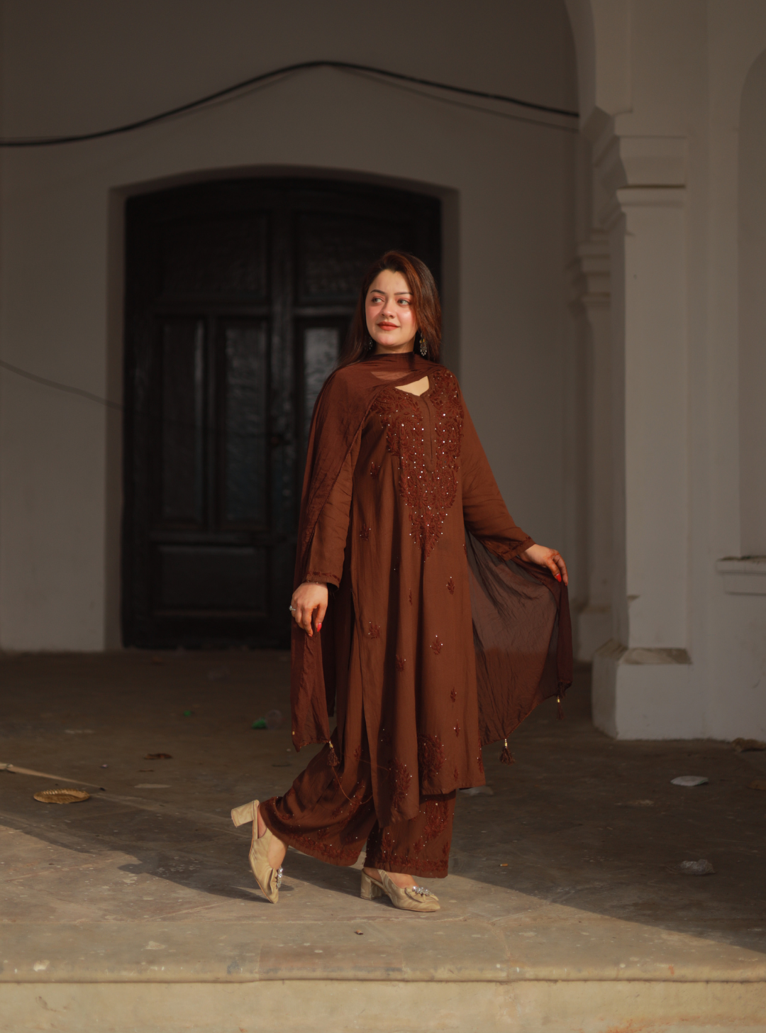 FIZA MUKESH REYON SETS CHOCOLATE BROWN
