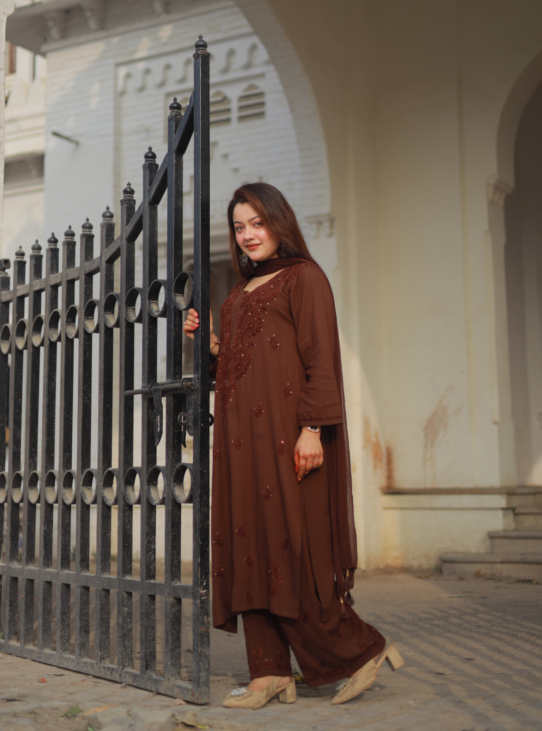 FIZA MUKESH REYON SETS CHOCOLATE BROWN