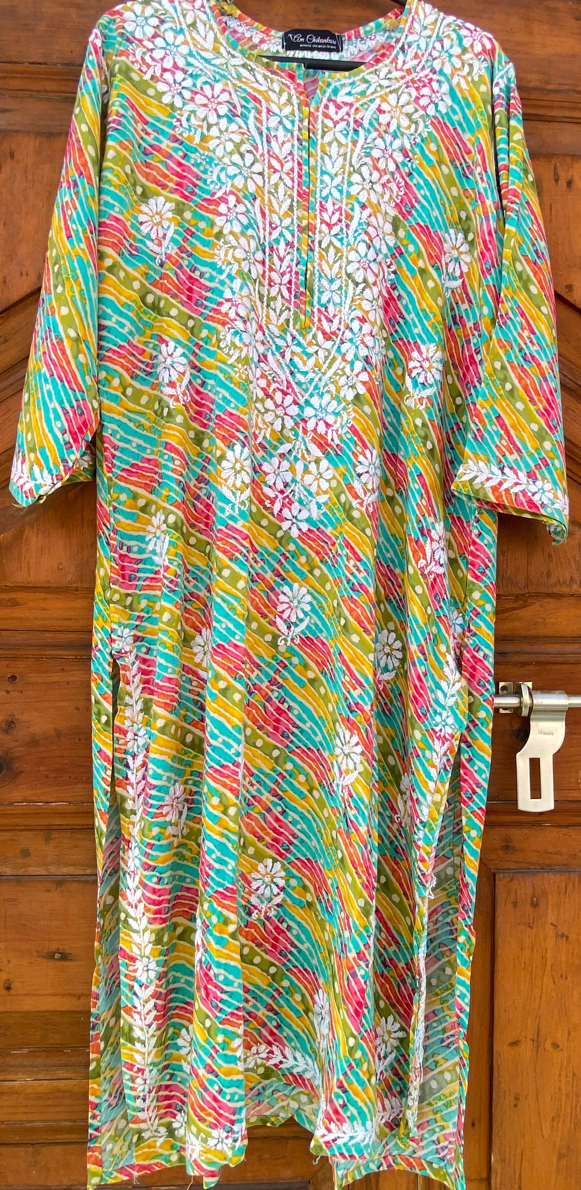 HEAVY REYON CHIKANKARI STRAIGHT KURTI