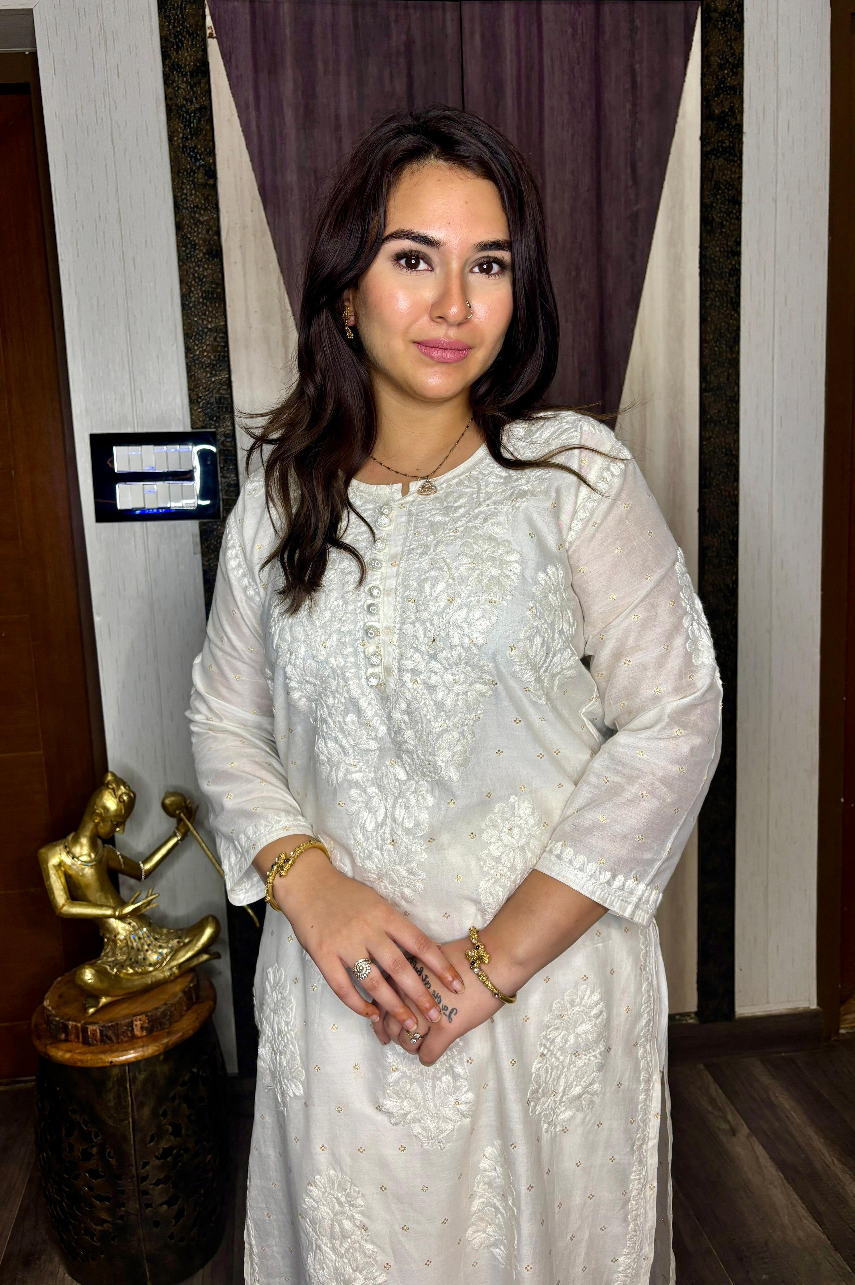 CHANDERI PREMIUM CHIKANKARI SET