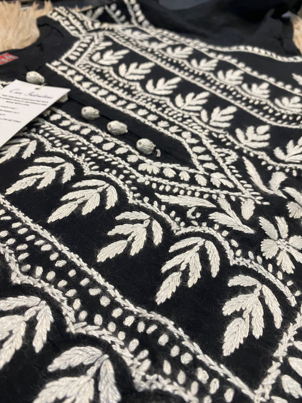 NAINA CROCHET COTTON KURTI BLACK