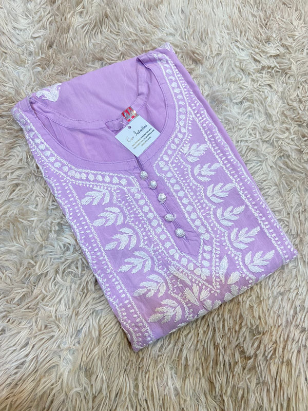NAINA CROCHET COTTON KURTI LAVENDOR