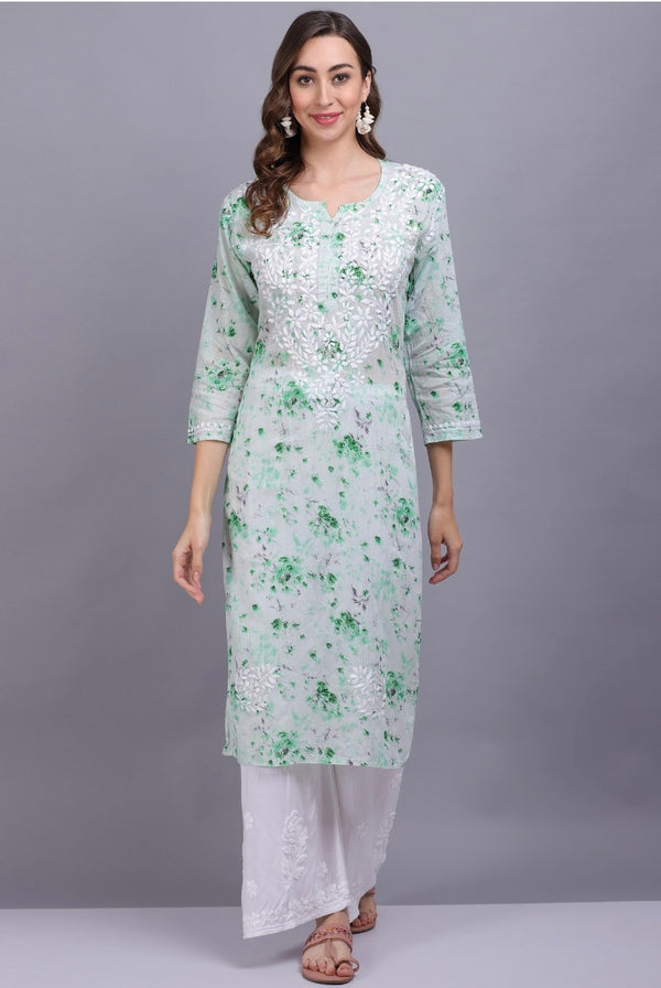 TINA MULMUL CHIKANKARI KURTI