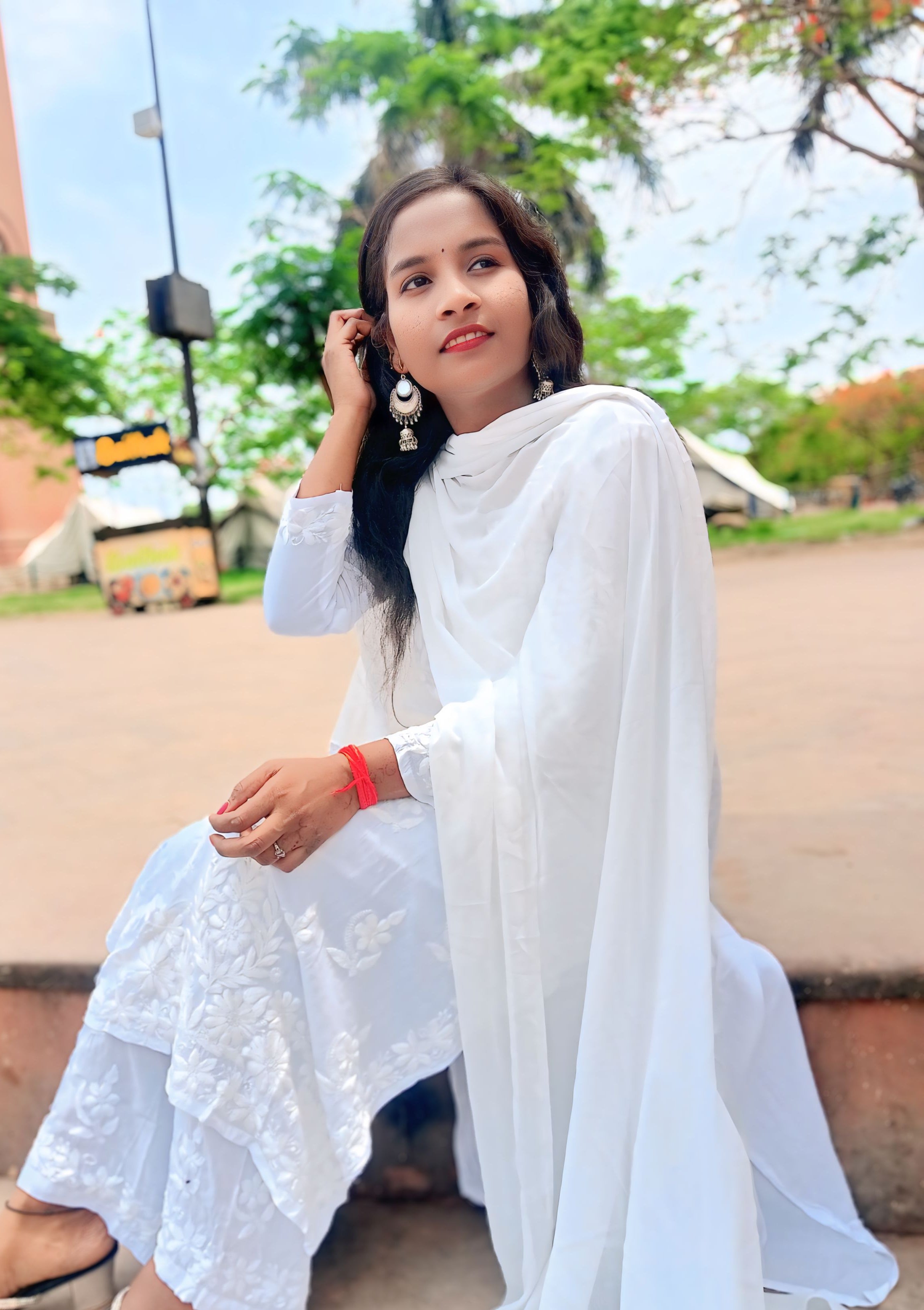 SNEHA WHITE MODAL CHIKANKARI SETS