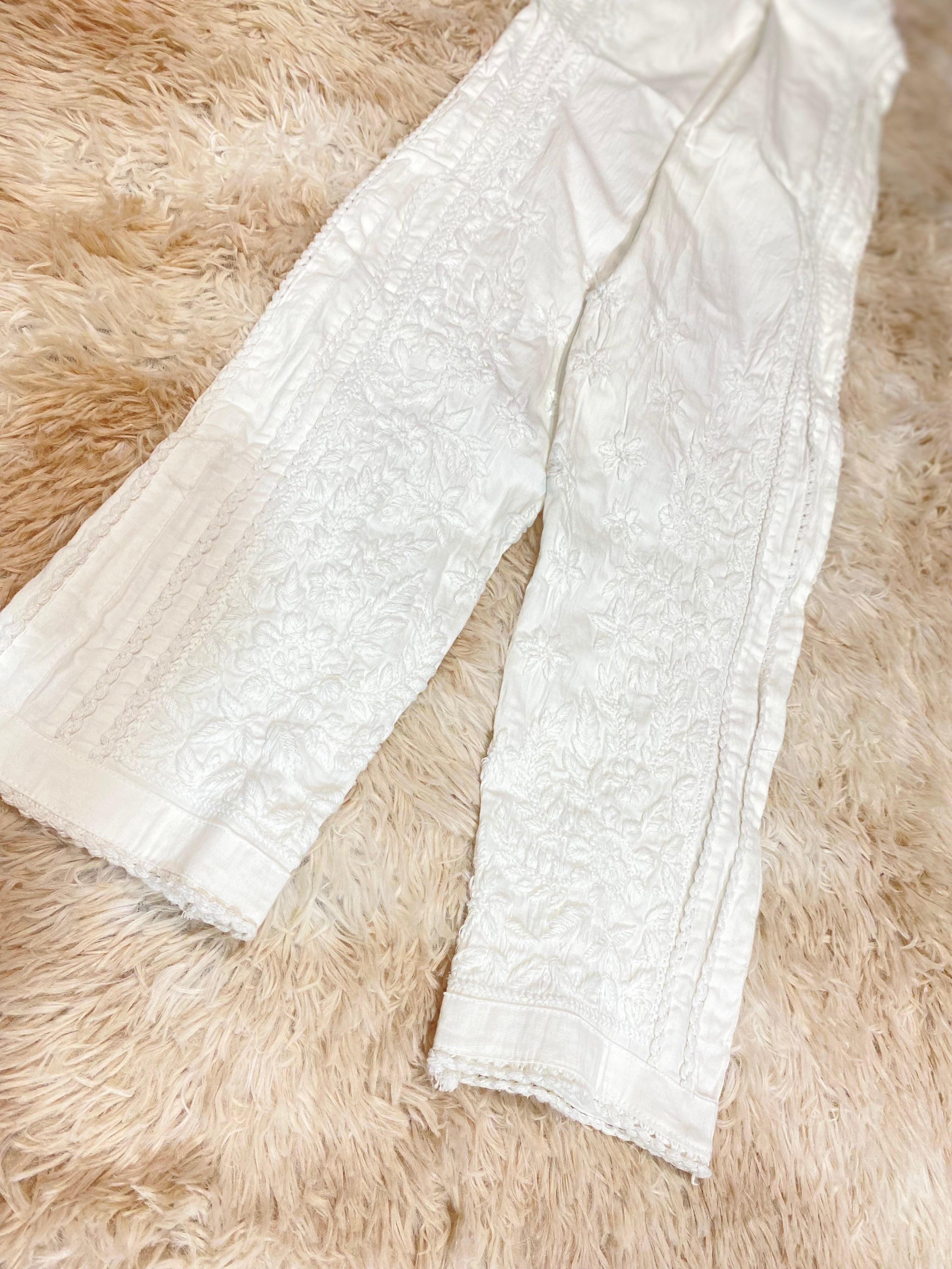 LUXE CHIKANKARI 3D WORK PANT