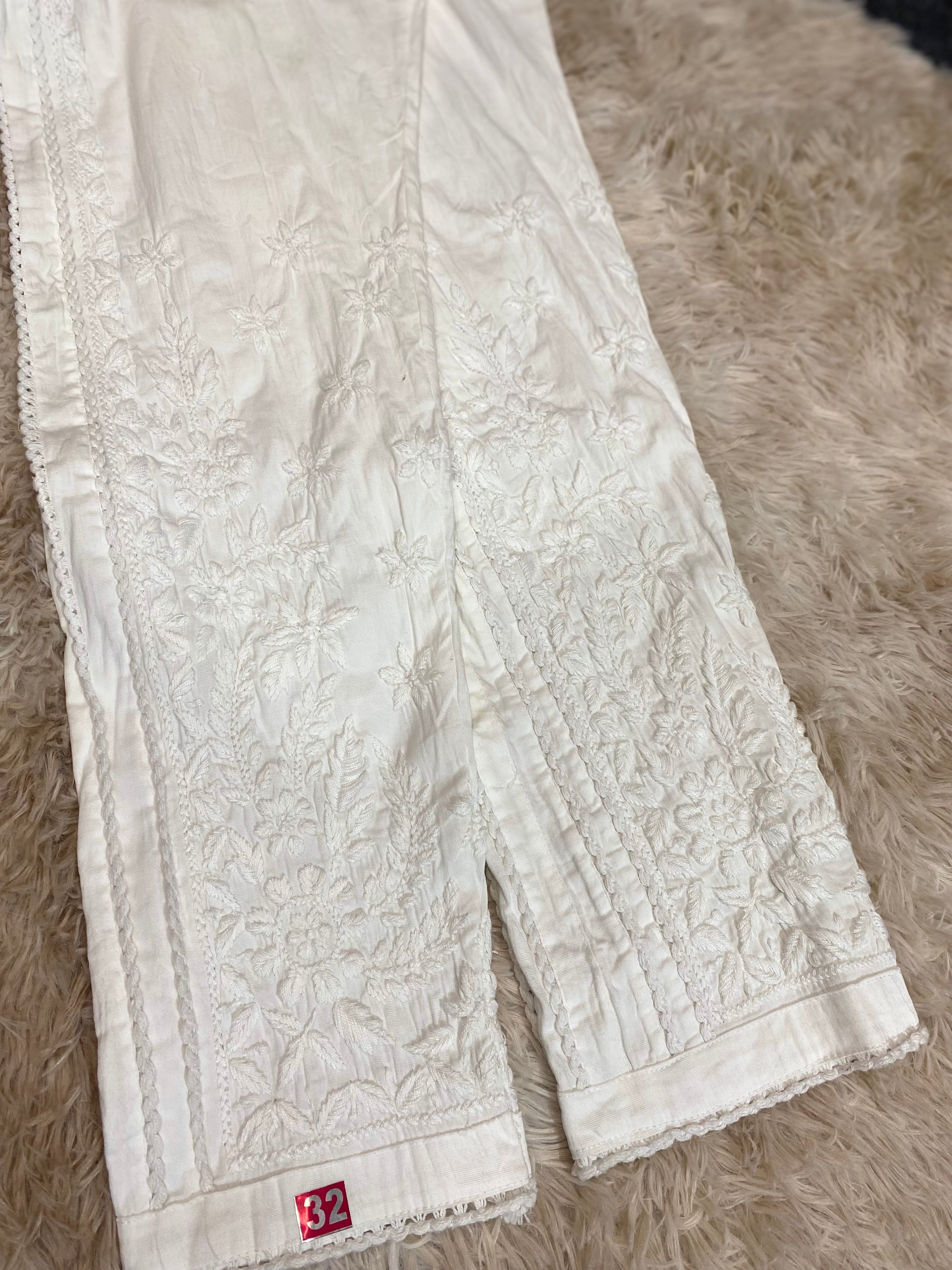 LUXE CHIKANKARI 3D WORK PANT