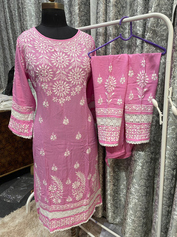 ZAINAB LACED CHIKANKARI SETS