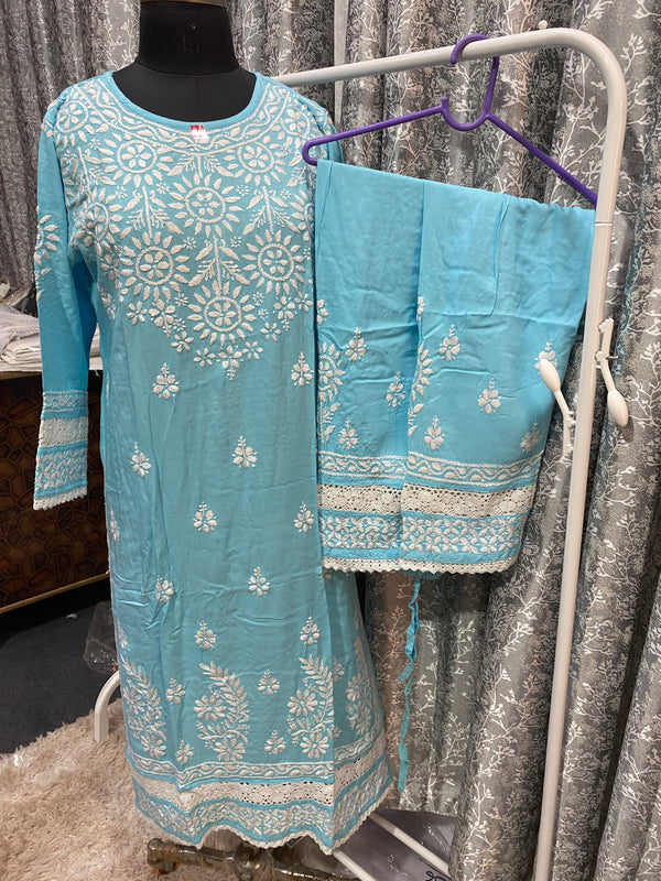 ZAINAB LACED CHIKANKARI SETS