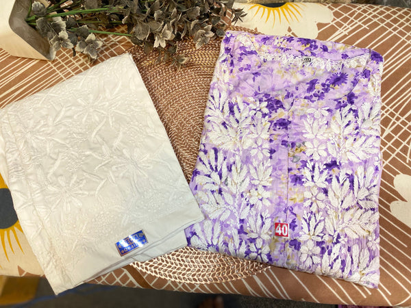 Netra Printed Chikankari sets Lavender