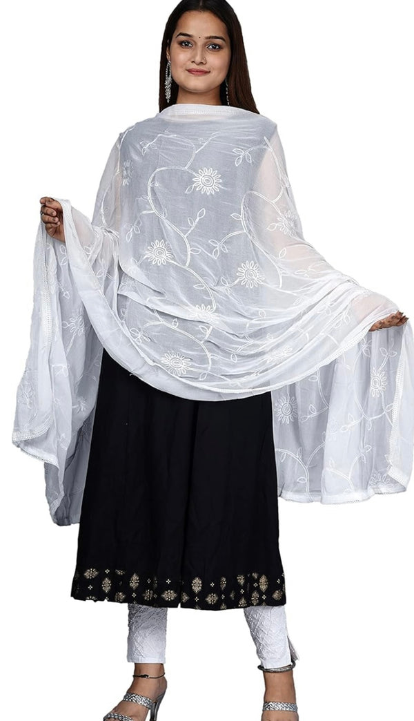 CHIKANKARI FULL JAAL DUPATTA