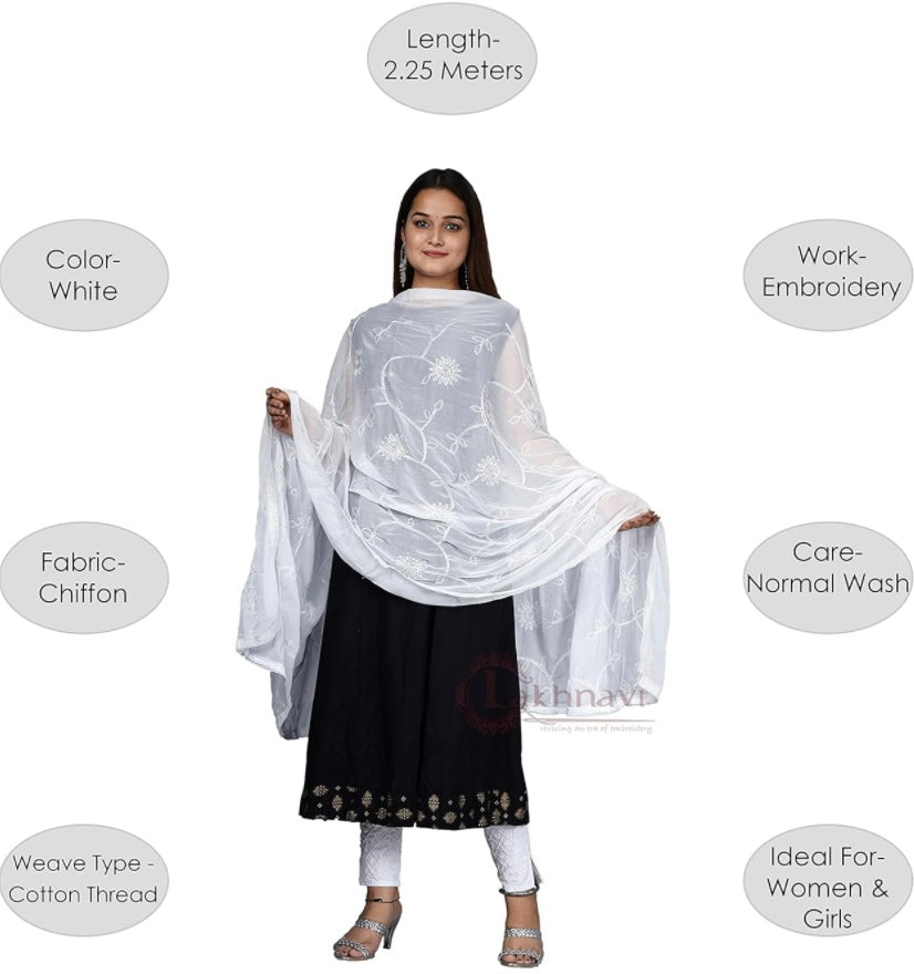 CHIKANKARI FULL JAAL DUPATTA