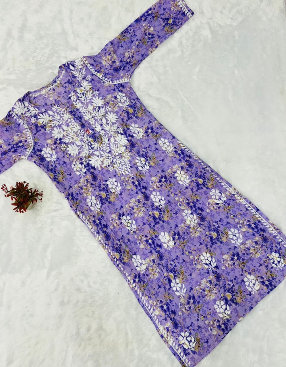 Netra Printed Chikankari sets Lavender