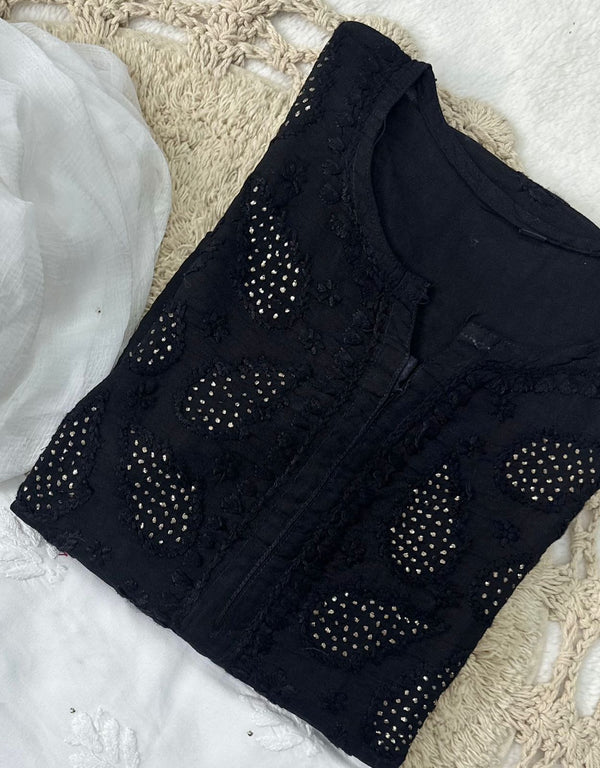 NOORIE MUKESH CHIKANKARI KURTI BLACK
