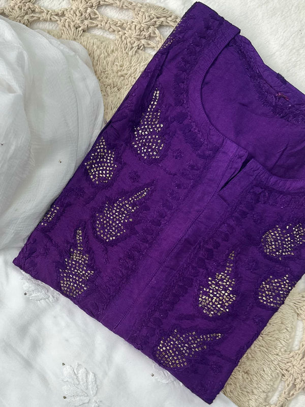 NOORIE MUKESH CHIKANKARI KURTI PURPLE