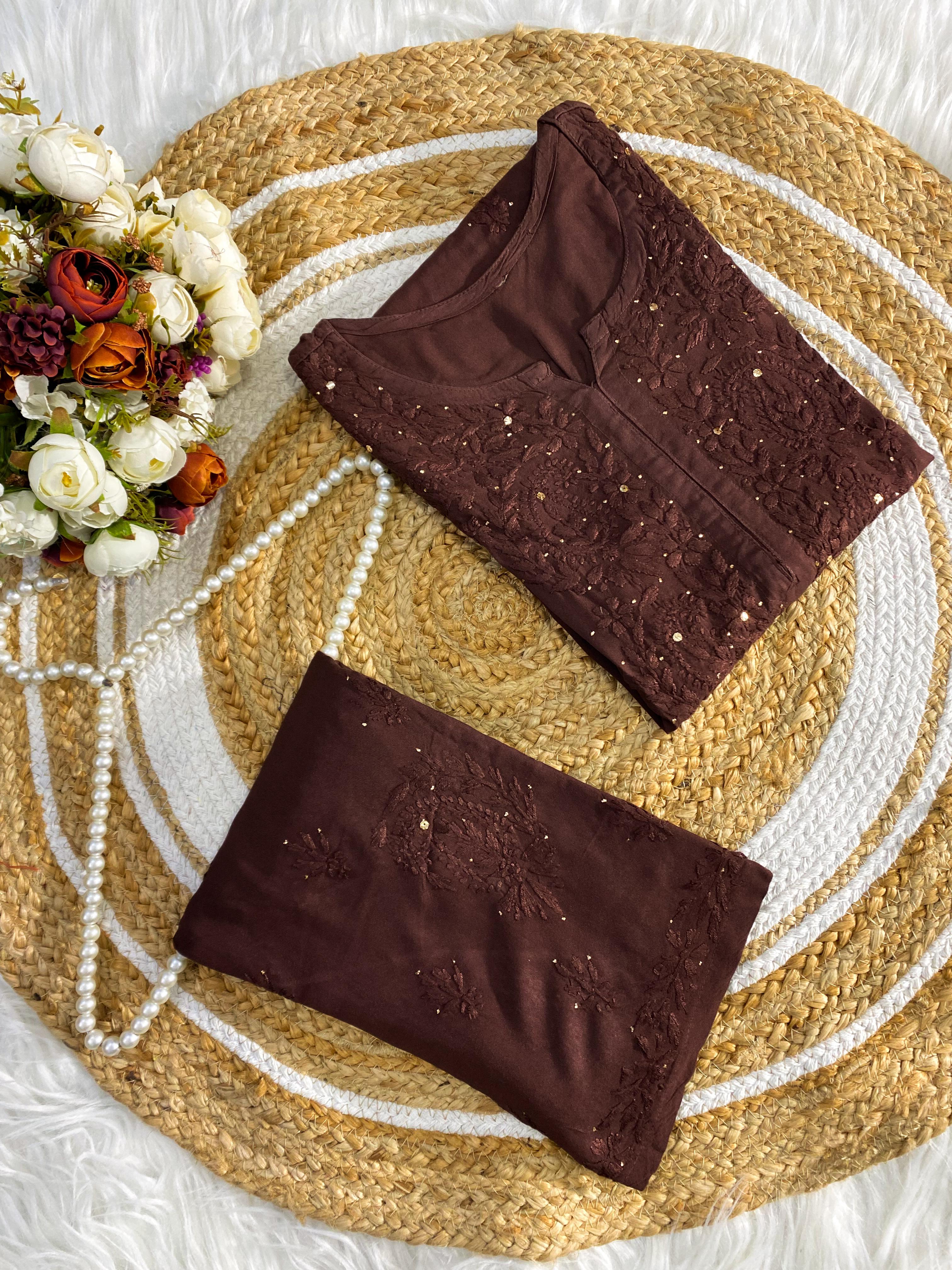 FIZA MUKESH REYON SETS CHOCOLATE BROWN