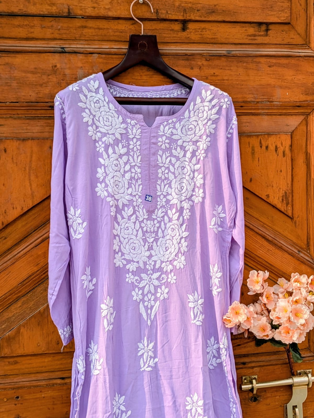 ANAYA LAVENDOR REYON CHIKANKARI KURTI