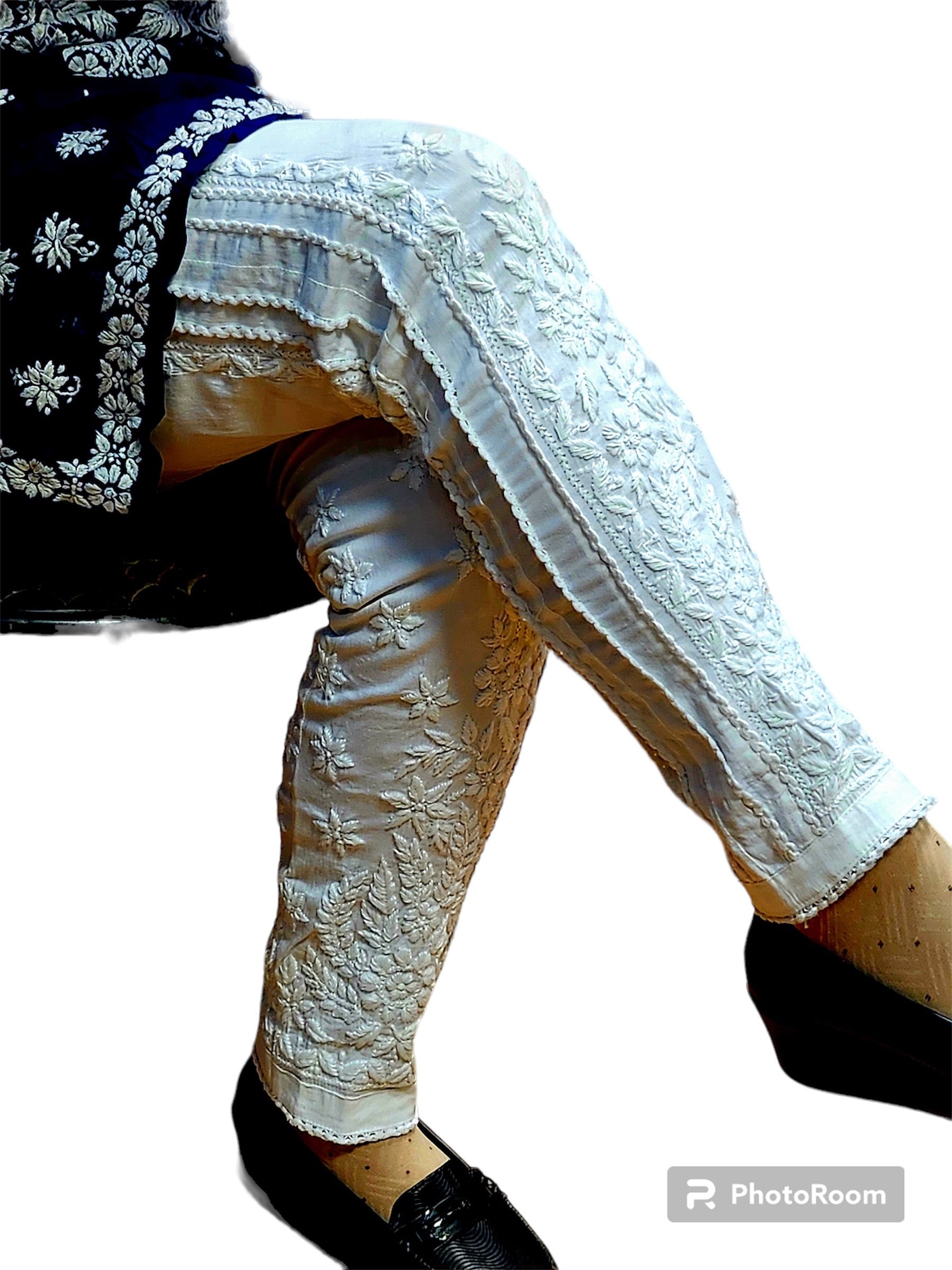 LUXE CHIKANKARI 3D WORK PANT