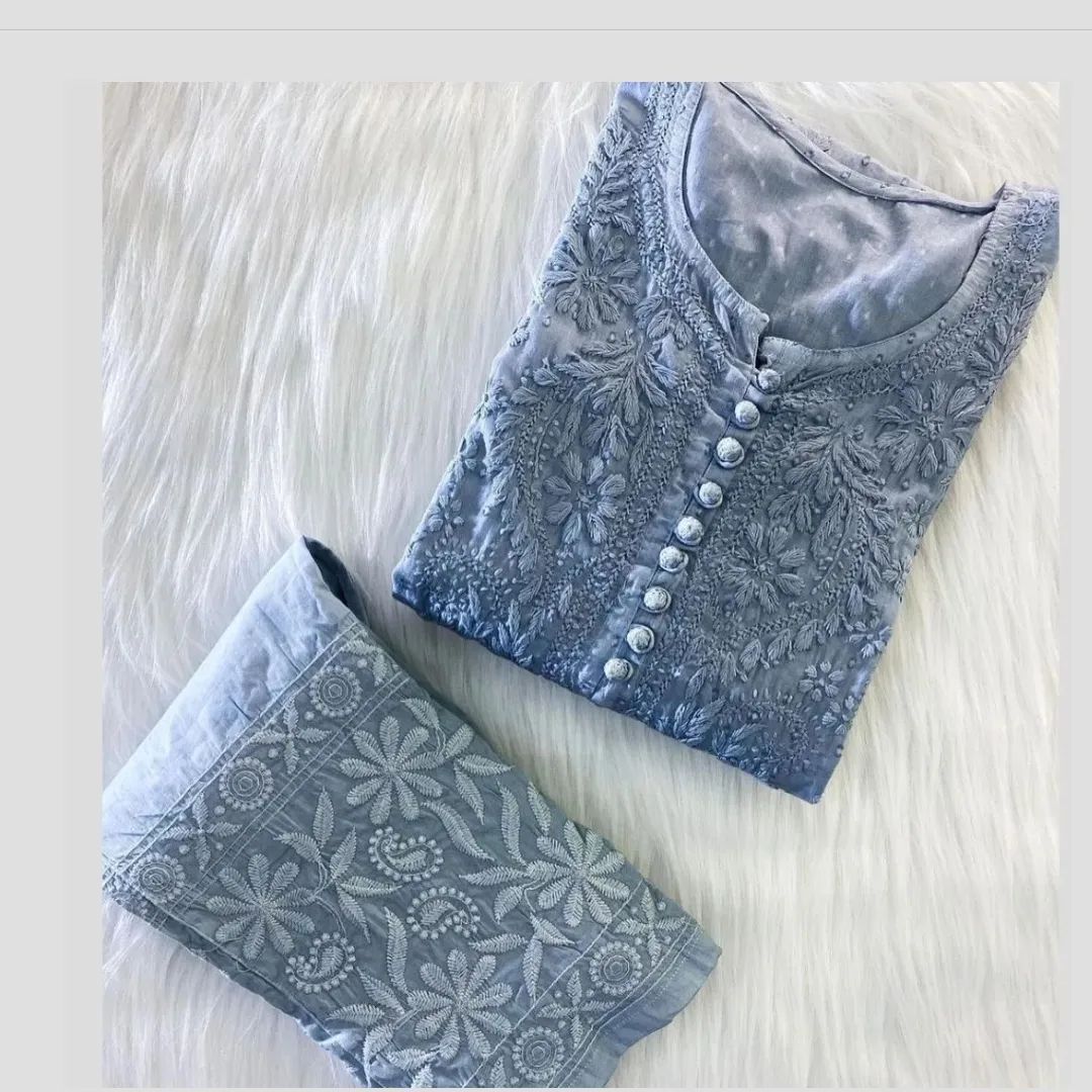 RAHA CHIKANAKARI  DOBBY SET GREY