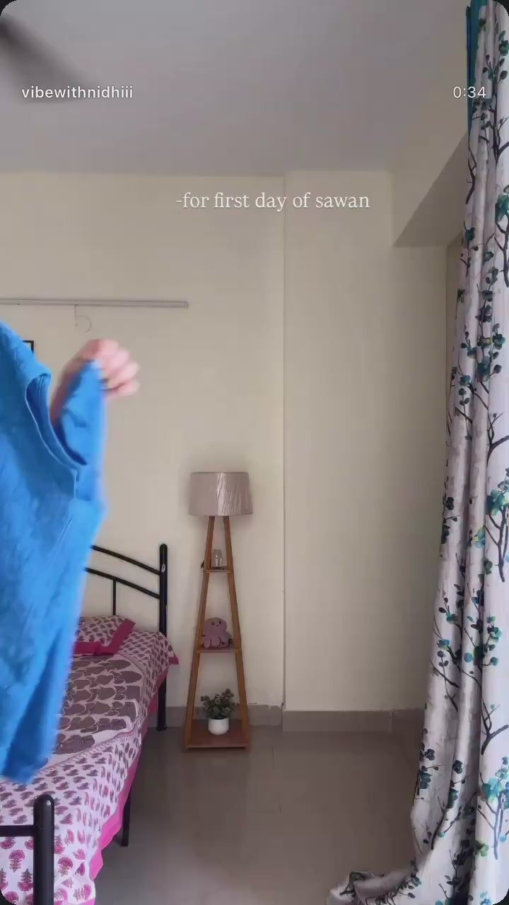 GUNJAN REYON 3PC CHIKANKARI SETS BLUE