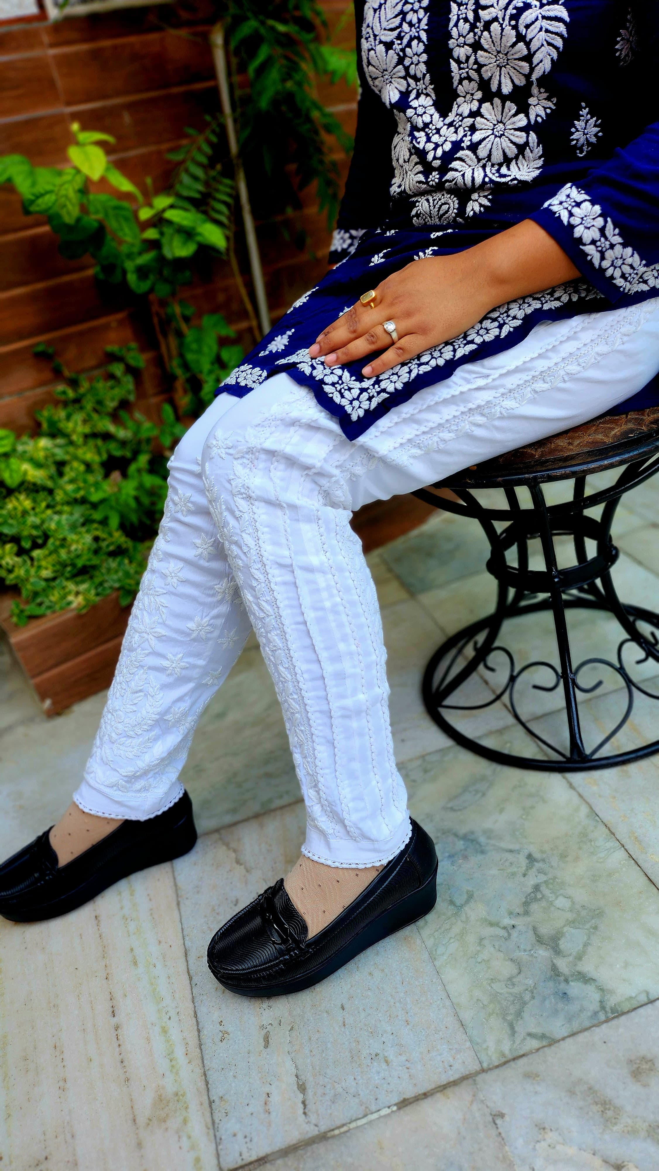 LUXE CHIKANKARI 3D WORK PANT
